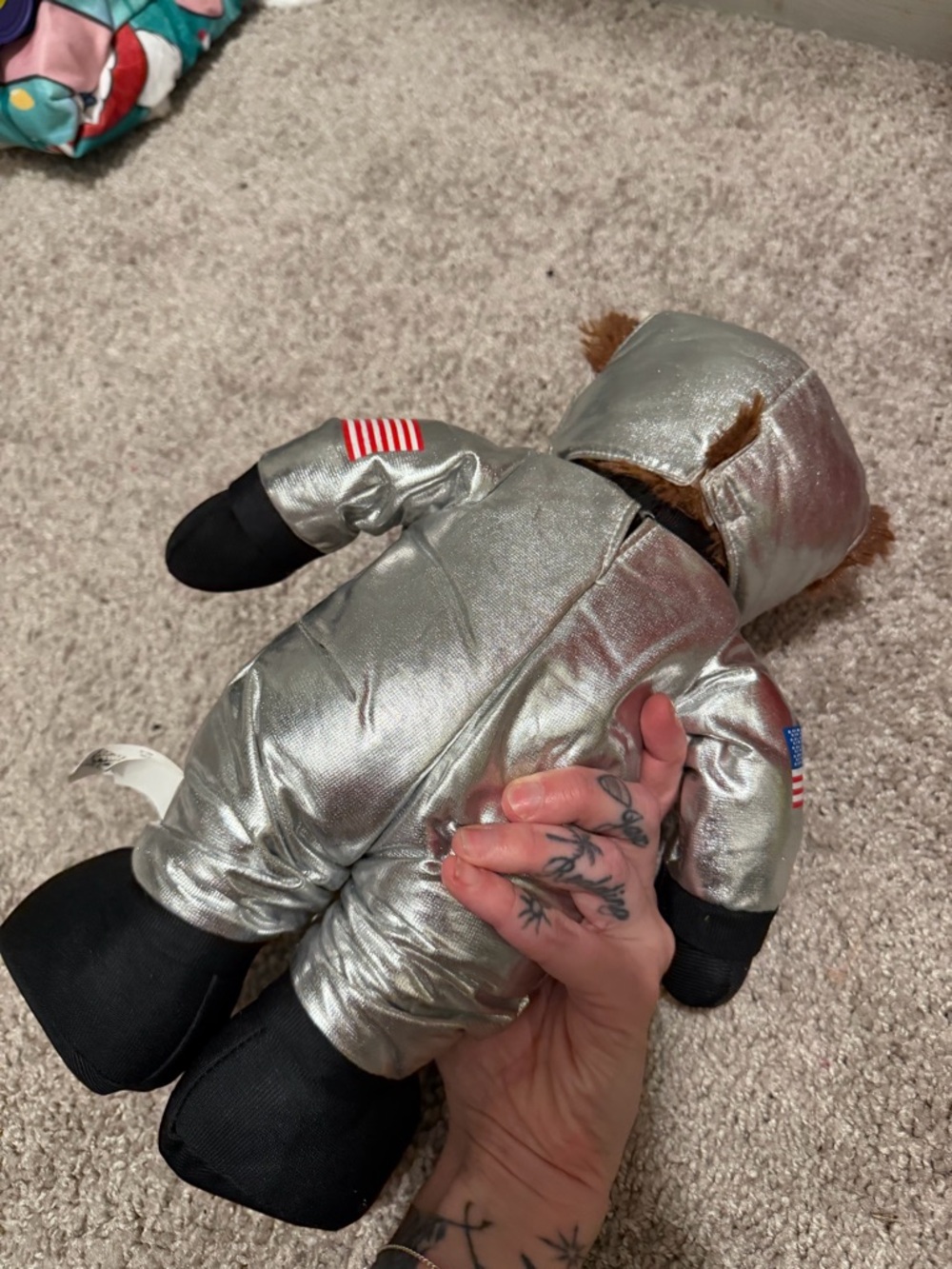 Silver Astronaut Monkey Plush Toy - Silver/Black - Picture 2 of 3